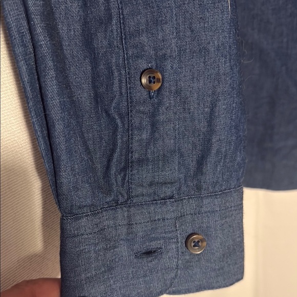 Monique Dark Denim Blue Button-Up Shirt - Picture 5 of 9